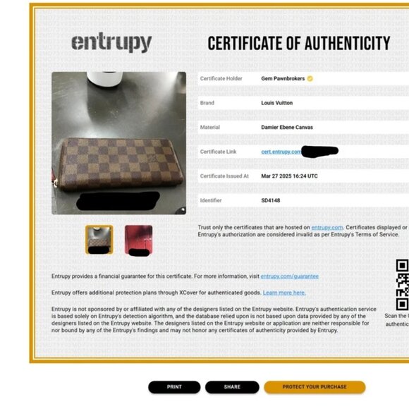 Louis Vuitton Damier Ebene Clemence Wallet - Picture 9 of 14